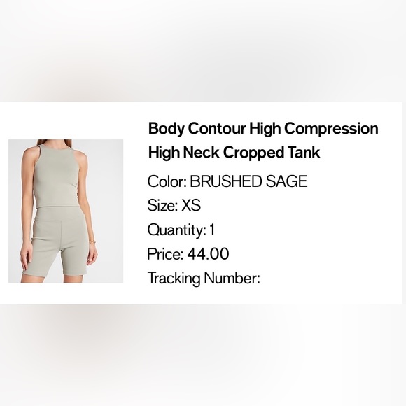 NWOT Express Body Contour High Compression High Neck Cropped Tank - Picture 6 of 6